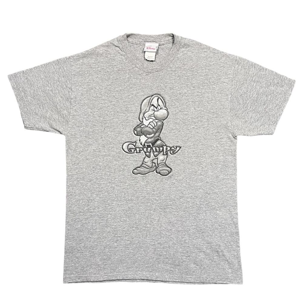 Disney Grumpy Embossed 3D Logo Vintage Made in USA Cotton T-Shirt Unisex Medium